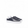 Sneakers in Pelle Blu con Logo Argento - EU45/US12