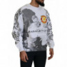 Maglione felpato pullover girocollo in cotone bianco - IT46 - S