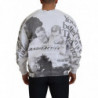 Maglione felpato pullover girocollo in cotone bianco - IT46 - S