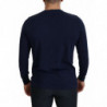 Maglione pullover girocollo in cotone blu - IT54 - XL
