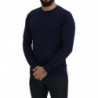 Maglione pullover girocollo in cotone blu - IT54 - XL