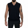 T-shirt canotta senza maniche scollo V cotone nero - IT62 - 5XL