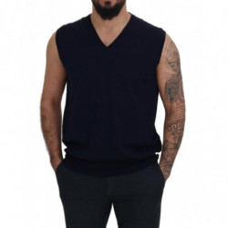 T-shirt canotta senza maniche scollo V cotone nero - IT62 - 5XL