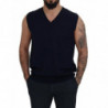 T-shirt canotta senza maniche scollo V cotone nero - IT62 - 5XL