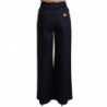 Jeans svasati decorati con cristalli blu scuro - IT46 - L