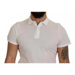 Polo a maniche corte con colletto in cotone bianco - IT46 - S