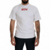 T-shirt a maniche corte in cotone con stampa logo bianco - IT44 - XS