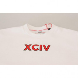 T-shirt a maniche corte in cotone con stampa logo bianco - IT44 - XS