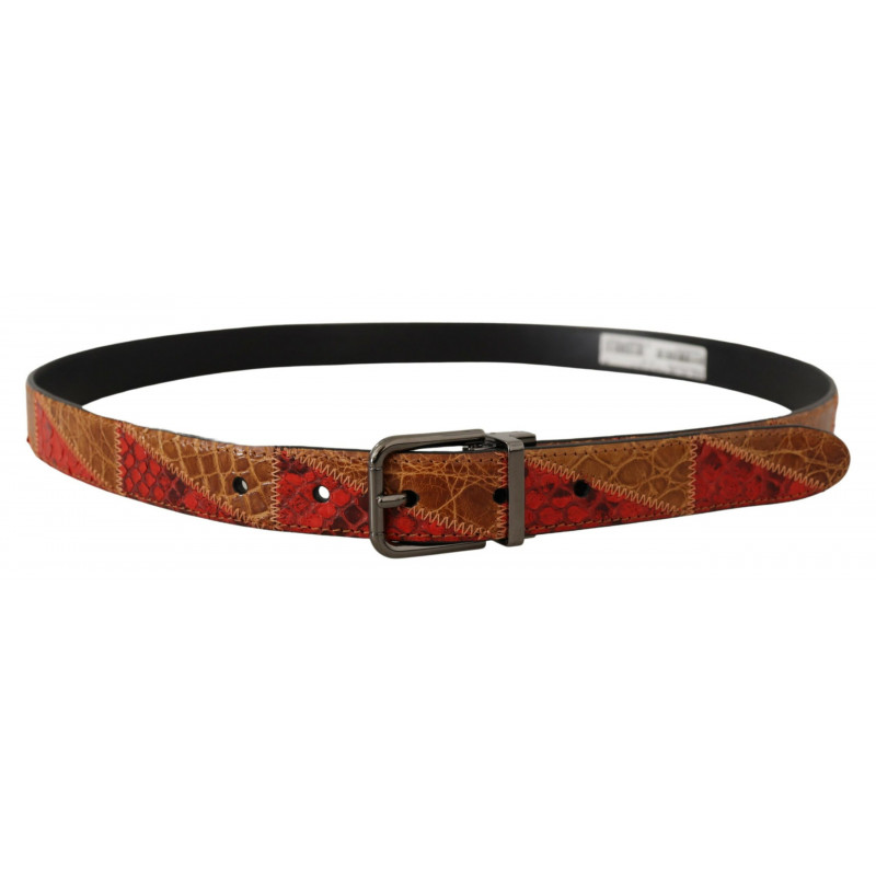 Cintura fibbia cromata vintage esotica multicolore - 90 CM / 36 INCHES