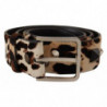Cintura fibbia metallo pelle borchie stampa leopardo marrone - 95 C