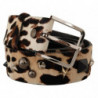 Cintura fibbia metallo pelle borchie stampa leopardo marrone - 95 C