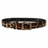 Cintura fibbia metallo pelle borchie stampa leopardo marrone - 95 C