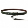 Cintura fibbia argentata pelle esotica verde - 95 CM / 38 INCHES