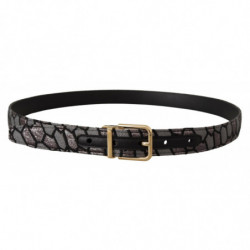 Cintura Jaquard Oro In Pelle Patchwork Multicolor - 90 CM / 36 INCHES
