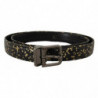 Cintura fibbia cromata pelle bicolore oro nero - 90 CM / 36 INCHES