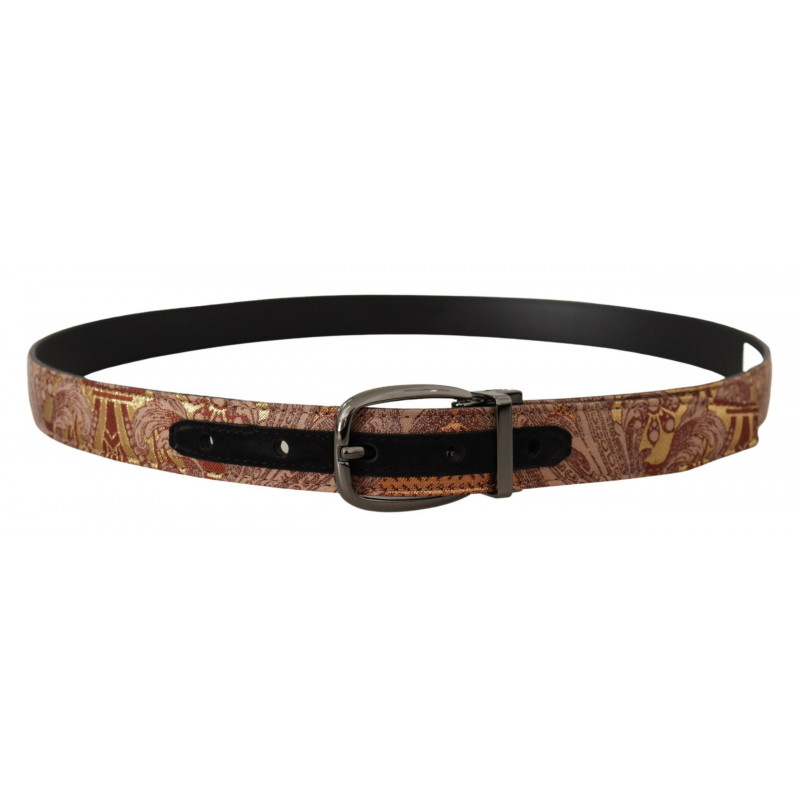 Cintura fibbia metallo nero pelle goffrata multicolore - 85 CM / 34