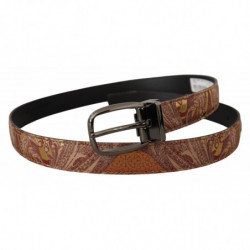 Cintura fibbia metallo nero pelle goffrata multicolore - 85 CM / 34
