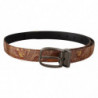 Cintura fibbia metallo nero pelle goffrata multicolore - 85 CM / 34