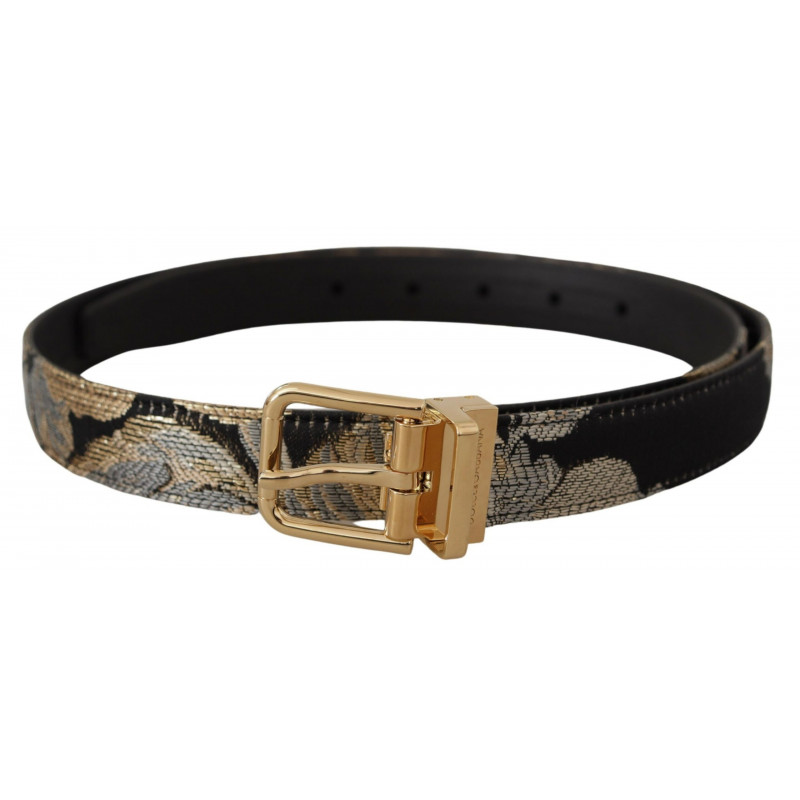 Cintura fibbia dorata logo pelle jacquard multicolor - 90 CM / 36 I