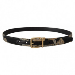 Cintura fibbia dorata logo pelle jacquard multicolor - 90 CM / 36 I