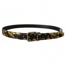 Cintura fibbia metallo logo pelle jacquard multicolor - 90 CM / 36