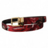 Cintura fibbia metallo dorato pelle rosa jacquard rossa - 90 CM / 3