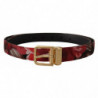 Cintura fibbia metallo dorato pelle rosa jacquard rossa - 90 CM / 3