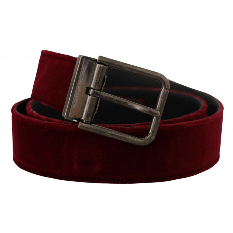 Cintura ampia fibbia metallo vintage pelle velluto marrone - 90 CM