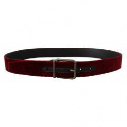 Cintura ampia fibbia metallo vintage pelle velluto marrone - 90 CM