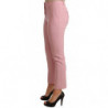 Pantaloni pantaloni a vita alta elasticizzati in lana rosa - IT40-S
