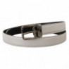 Cintura fibbia logo cromato nero pelle bianca - 90 CM / 36 INCHES