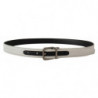 Cintura fibbia logo cromato nero pelle bianca - 90 CM / 36 INCHES