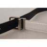Cintura fibbia logo cromato nero pelle bianca - 90 CM / 36 INCHES