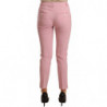 Pantaloni pantaloni a vita alta elasticizzati in lana rosa - IT40-S