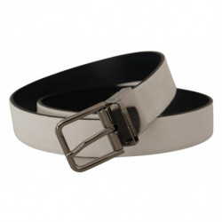Cintura in pelle bianca incisa in argento - 85 CM / 34 INCHES