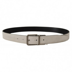 Cintura in pelle bianca incisa in argento - 85 CM / 34 INCHES