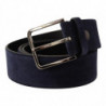 Cintura fibbia logo argento pelle velluto blu navy - 90 CM / 36 INCHES