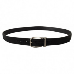 Cintura fibbia logo argento pelle gros grain nera - 100 CM / 40 INCHES