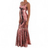 Abito da sera in cristallo con paillettes rosa - IT40-S