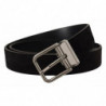 Cintura logo tono argento pelle vitello nera - 90 CM / 36 INCHES