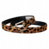 Cintura fibbia logo skinny pelliccia vitello marrone stampa leopard