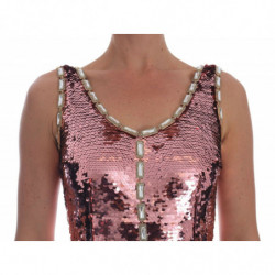Abito da sera in cristallo con paillettes rosa - IT40-S