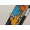 Cintura fibbia logo tono argento pelle multicolore - 90 CM / 36 INCHES