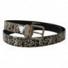 Cintura fibbia logo argento pelle stampa marmo nero - 90 CM / 36 IN