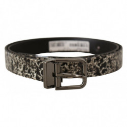 Cintura logo grigio pelle...