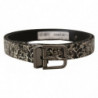 Cintura logo grigio pelle stampa marmorizzata nera - 90 CM / 36 INCHES