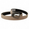 Cintura fibbia metallo logo beige Vitello - 90 CM / 36 INCHES