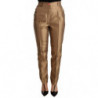 Pantaloni metallici affusolati in seta dorata - IT36 - XS