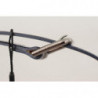 Abito fibbia metallo argentato cintura pelle esotica blu - 85 CM /