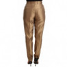 Pantaloni metallici affusolati in seta dorata - IT36 - XS